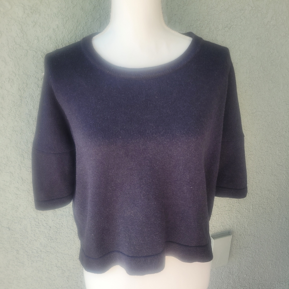lululemon athletica Bhakti Reality Short Sleeve Sweater In Heathered Naval Blue